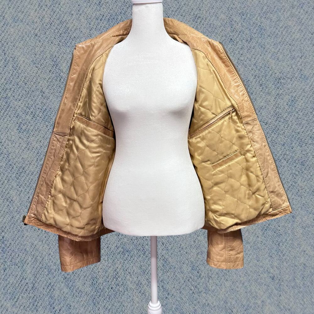 Vintage Wilsons Leather Women’s Tan Genuine Leather Jacket - Size Small - Picture 4 of 6